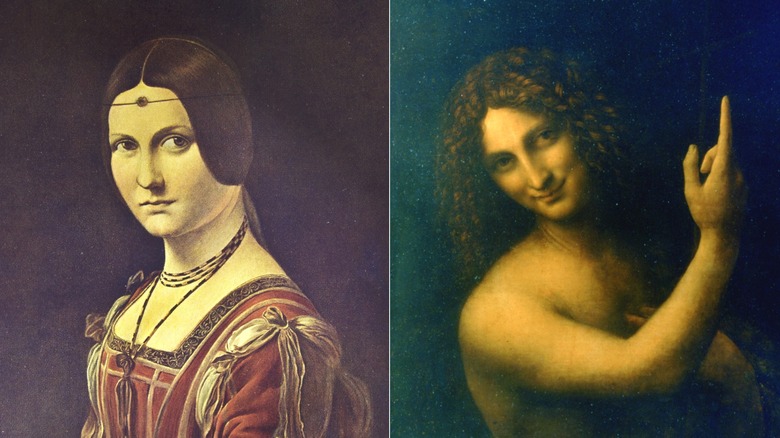 "La Belle Ferronière" and "John the Baptist" by Da Vinci