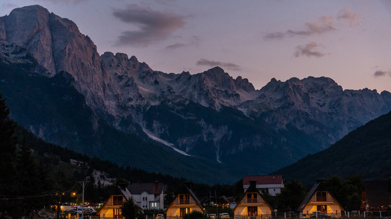 Theth village at night