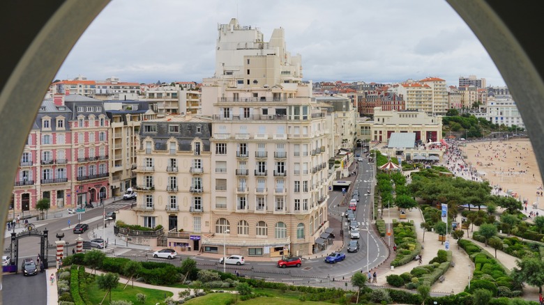 overlooking Biarritz town and beach