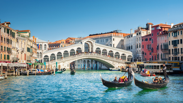 Gondolas near Rialto Bridge, Venice