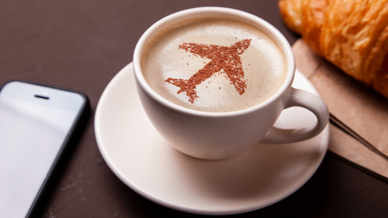 Coffee with plane latte art