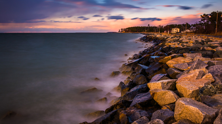 Sunset on the rocky shores of Tilghman Island