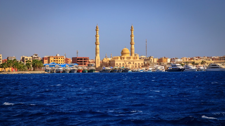 The city of Hurghada, Egypt along the Red Sea