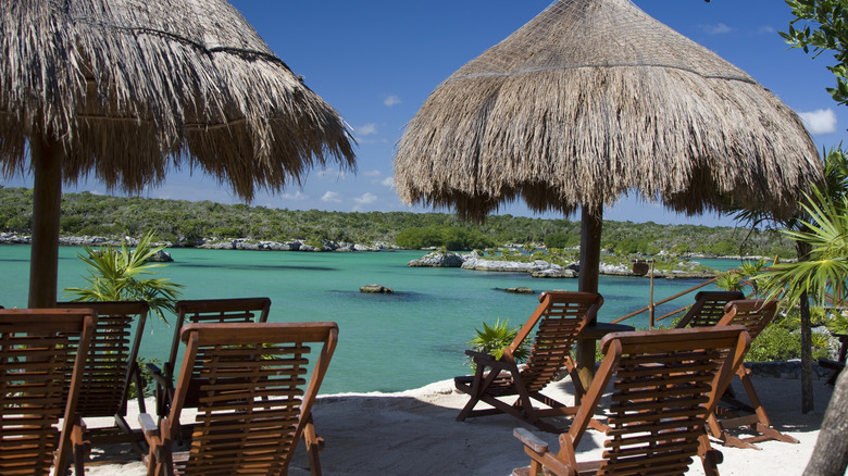 The beach area of Xel-Ha Park