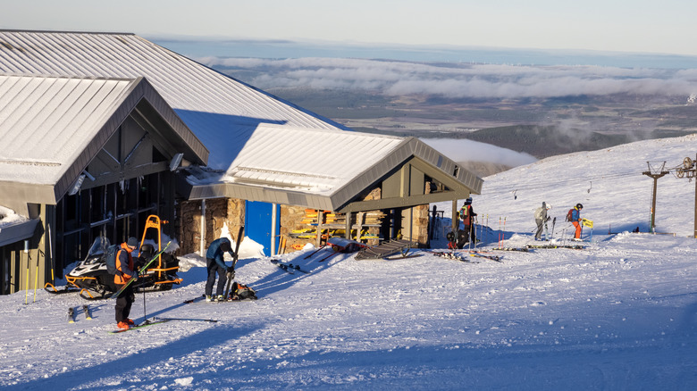 Skiers at Ptarmigan Restaurant at Cairngorm Mountain Resort