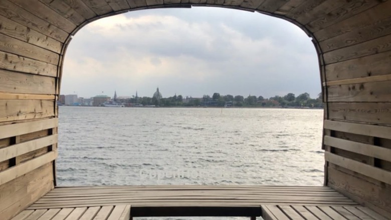 View from inside the Panoramic Sauna at CopenHot in Copenhagen