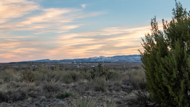 The desert around Florence, Colorado, at sunset