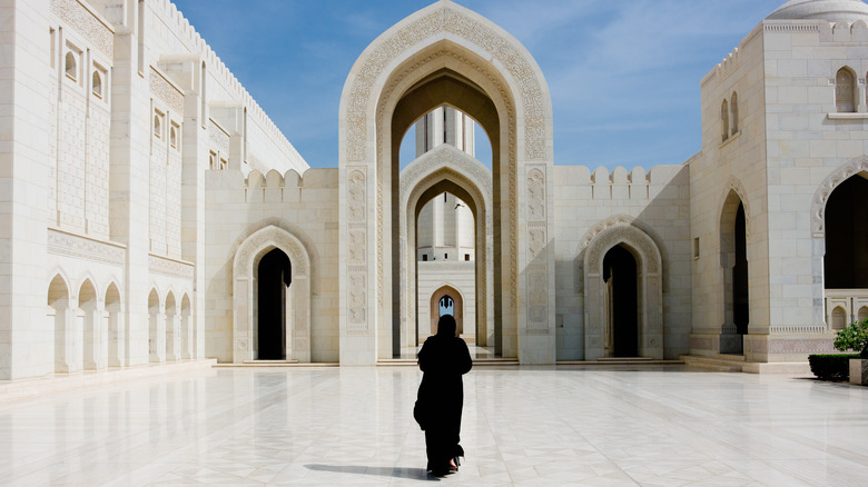 Solo woman in a Muscat mosque, Oman