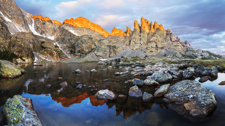 The Sharktooth and Sky Pond in Rocky Mountain National Park