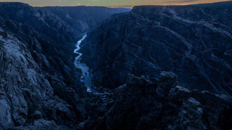 The glowing Milky Way over Black Canyon of the Gunnison National Park