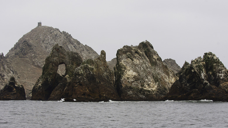 Farallon Islands off the coast of California on a gloomy day