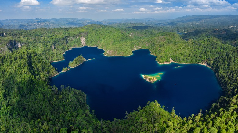 Aerial view of Lagunas de Montebello national park