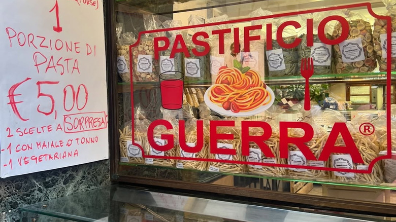 Sign for Pastificio Guerra in Rome, Italy