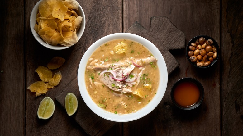 Traditional Ecuadorean fish soup in Quito