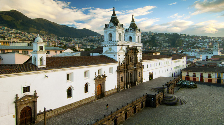 Colonial plaza in Quito's historic city centre