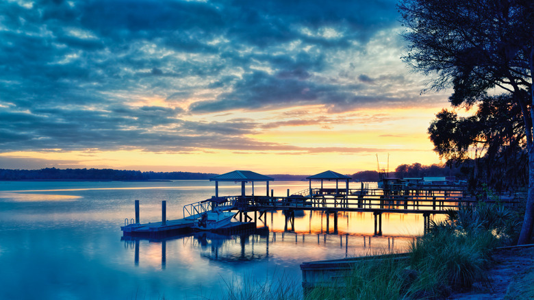 A water view near Calhoun Street in Bluffton at sunset