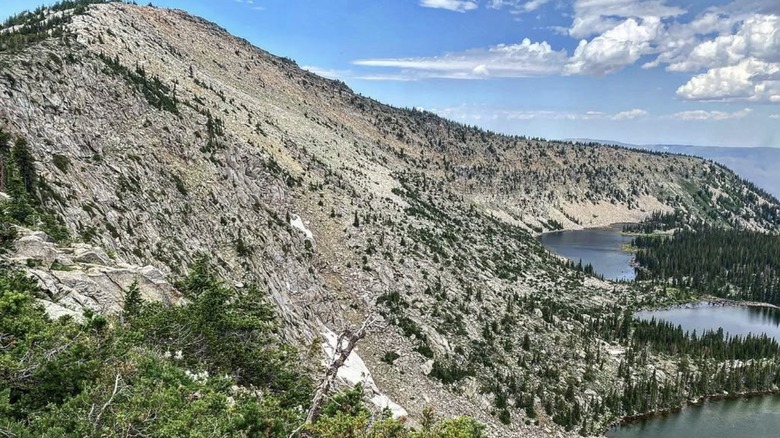 A view of Indepence Lakes from Cache Peak in the Albion Mountains of Idaho