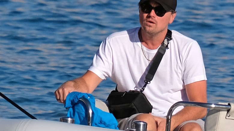 Leonardio DiCaprio boating on Ibiza