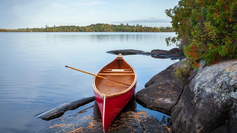 Canoe on a lake