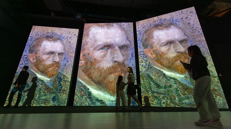 Vincent Van Gogh's face in the Bangkok, Thailand exhibition