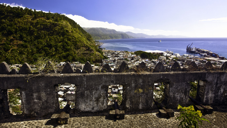 Historic ruins overlooking Mutsamudu, Comoro