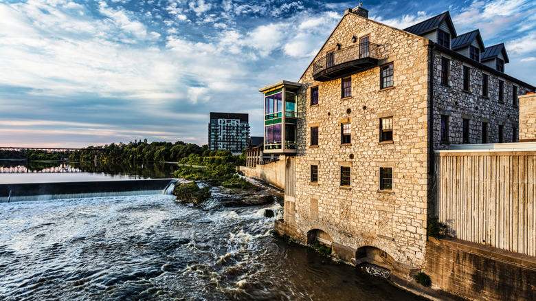 The exterior of the Cambridge Mill restaurant in Cambridge