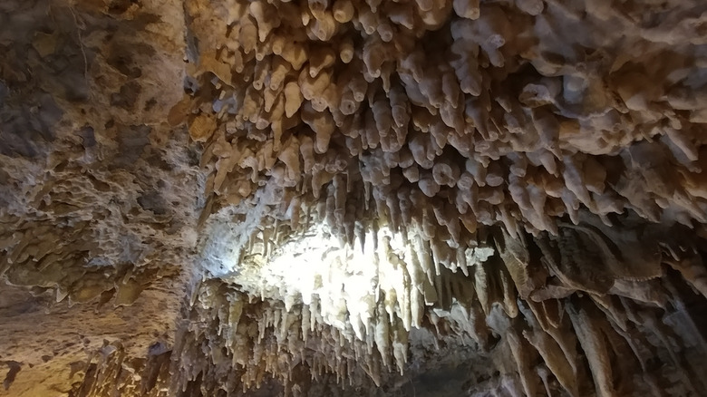 Rock formations in the Crystal Grottoes Caverns in Boonsboro, Maryland