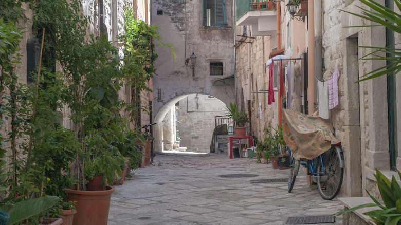 Scenic old city streets of Barletta, Italy