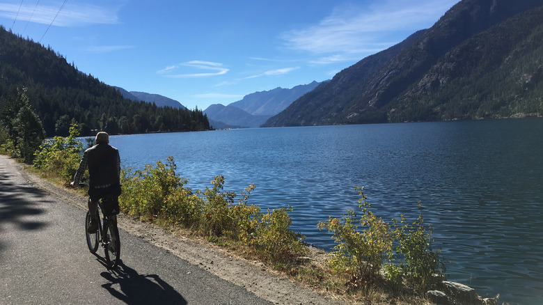 biking next to chelan