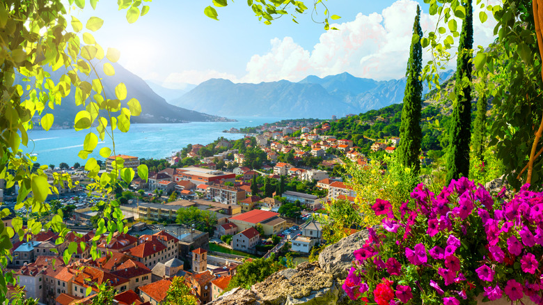 Kotor Bay with mountains