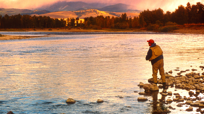 Fishing on the Blackfoot river outside Missoula, Montana