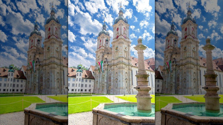 The Abbey of St. Gall against a blue sky.