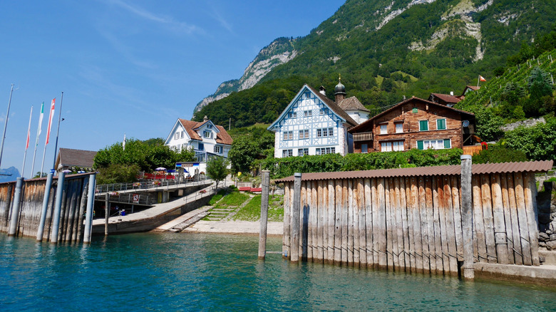 AA view of Lake Wallen in Quintin, Switzerland.