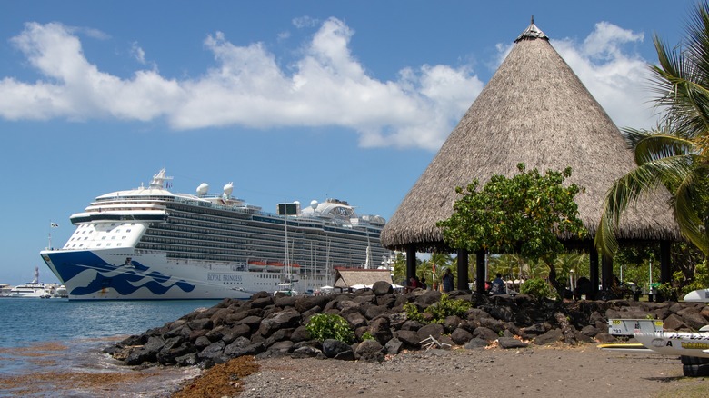 cruise ship near Tahiti
