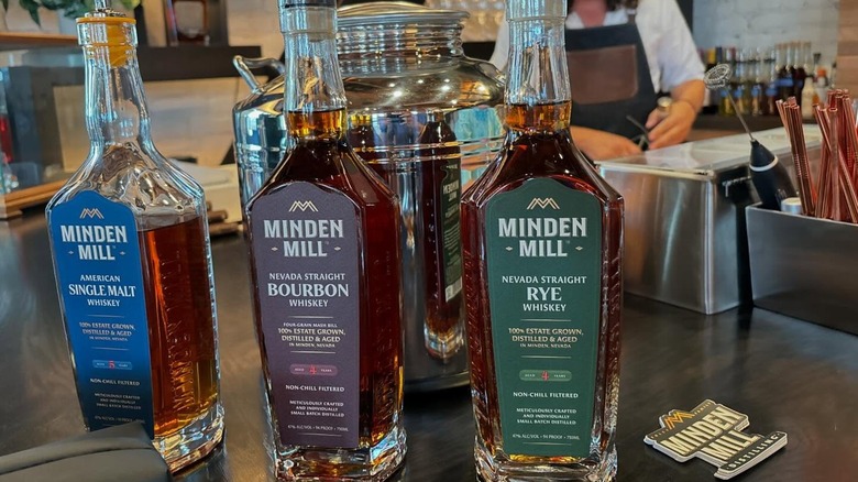 Minden Mill whiskeys in tasting room