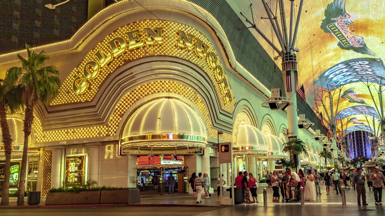 Front exterior of Golden Nugget, a luxury resort on Fremont Street, Las Vegas