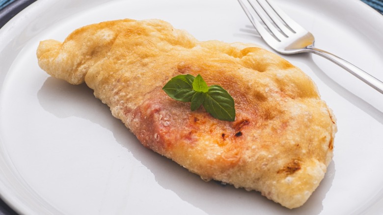 Naples folded pizza calzone