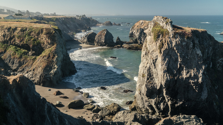 Rocky cliffs and beach