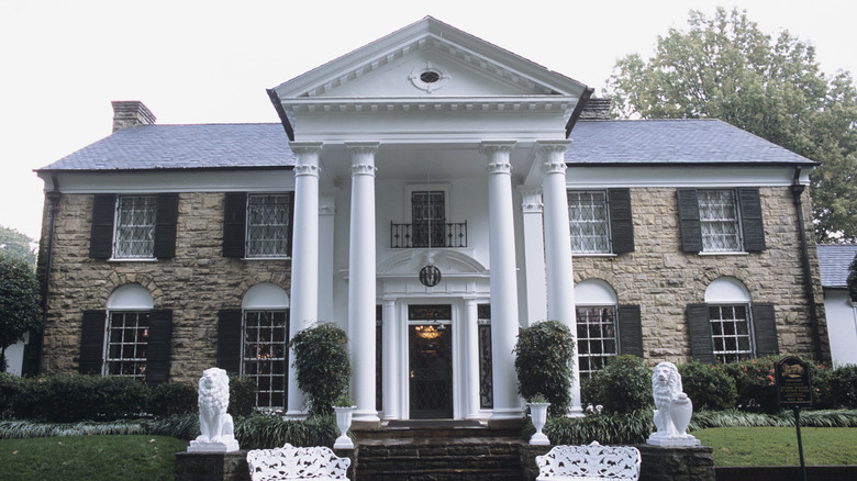 Exterior view of Graceland on a overcast day