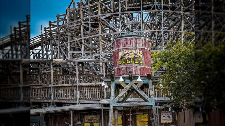 The Boardwalk Bullet roller coaster at Kemah Boardwalk