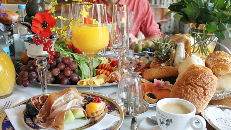 The famous champagne breakfast at Breitner House, Amsterdam.