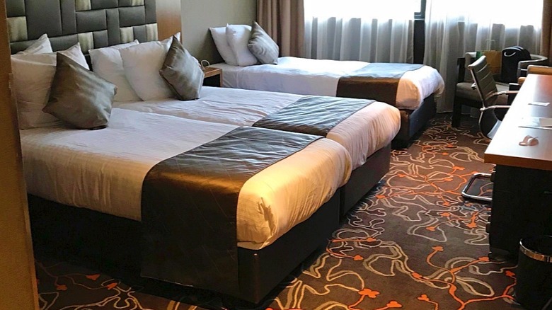 The comfortable beds in the XO Hotels Park West Hotel.