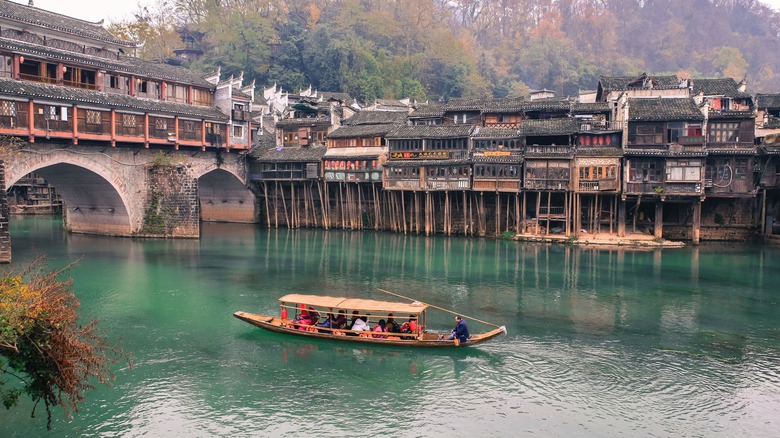 A boat on the TuoJiang River, Fenghuang