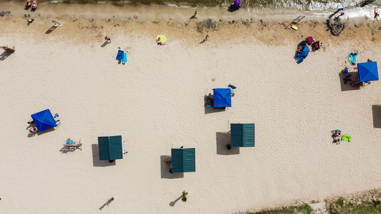 An aerial view of Granbury City Beach Park.