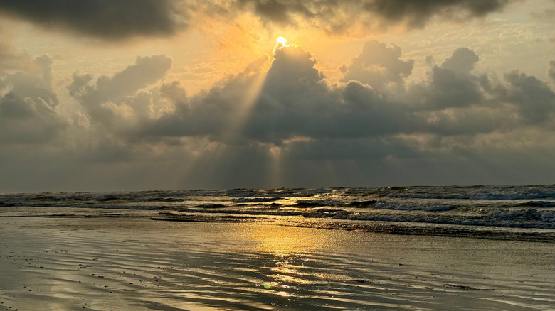 Sunrise at Port Aransas Beach, Texas.