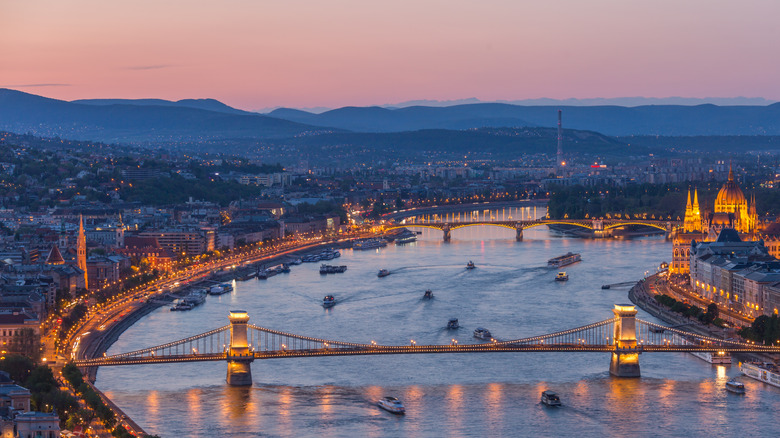 European river and cityscape