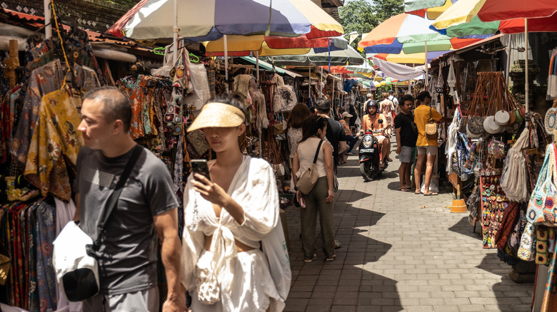 Shopping street in Bali