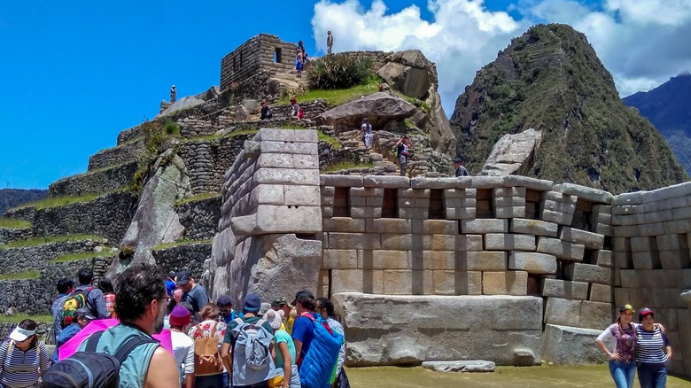 People climbing Machu Picchu