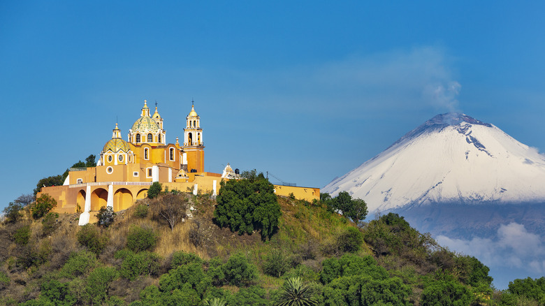 church and volcano in Cholula