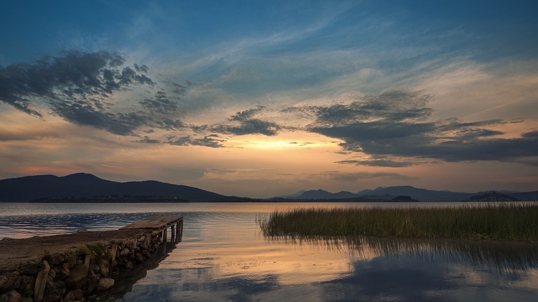 Lake Pátzcuaro at sunset